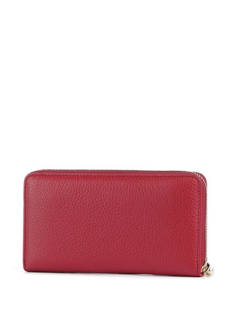 METALLIC SOFT Geldb&ouml;rse aus strukturiertem Leder mit Rei&szlig;verschluss Sangria - Brieftaschen Damen