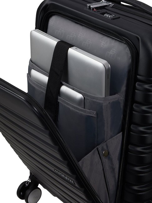 FLASHLINE Kabinentrolley mit 15,6-Zoll-Laptopfach Schatten schwarz - Handgepäck