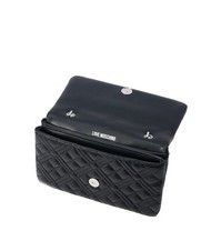 LOVE MOSCHINO QUILTED Kleine Umhängetasche Schwarz Schwarz - Damentaschen - 4