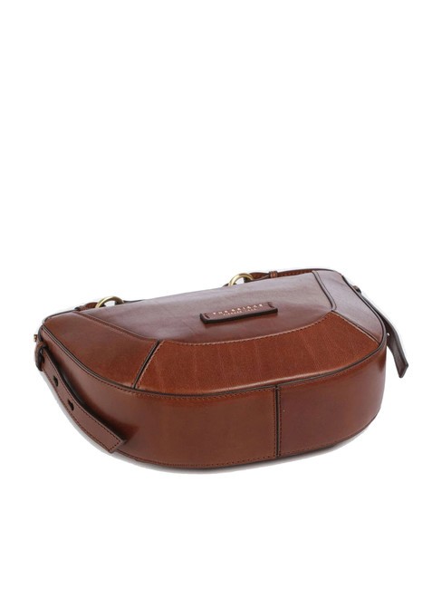 FEDORA Umh&auml;ngetasche aus Leder mit Klappe BRAUN - Damentaschen