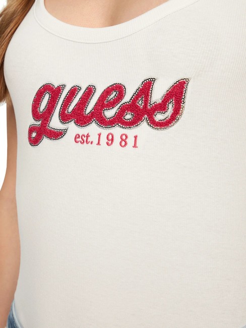 CHENILLE LOGO  Oberteil aus Baumwolle purweiß - T-Shirts und Tops für Damen