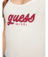 GUESS CHENILLE LOGO  Oberteil aus Baumwolle purweiß - T-Shirts und Tops für Damen - 3