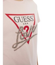 GUESS SS CN TRIANGLE LOVE Baumwoll-T-Shirt Zurückhaltendes Rosa - T-Shirts und Tops für Damen - 3