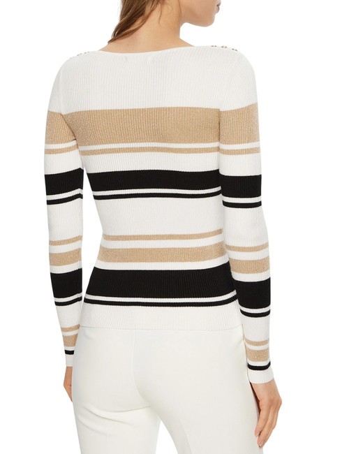 EVIE STRIPED  Gestreiftes Hemd wei&szlig; schwarz gold str - Damenpullover