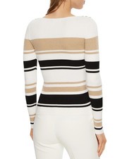 GUESS EVIE STRIPED  Gestreiftes Hemd wei&szlig; schwarz gold str - Damenpullover - 2