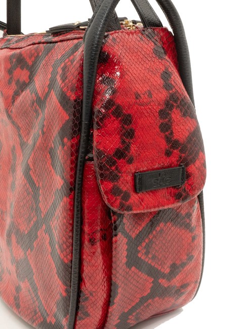 TRIO Rucksack aus St. Pythonleder rote Python - Damentaschen