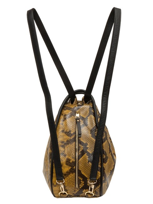 TRIO Rucksack aus St. Pythonleder braune Python - Damentaschen