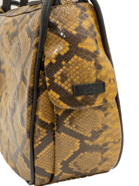 TRIO Rucksack aus St. Pythonleder braune Python - Damentaschen