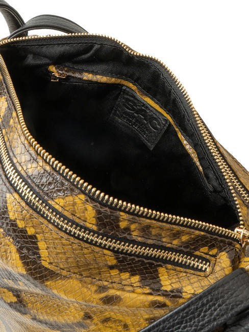 TRIO Rucksack aus St. Pythonleder braune Python - Damentaschen