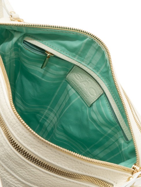 TRIO  Rucksack aus gehämmertem Leder Weiß - Damentaschen