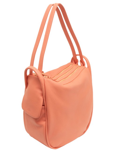 TRIO  Rucksack aus gehämmertem Leder Lachs - Damentaschen