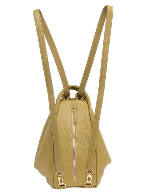 TRIO  Rucksack aus gehämmertem Leder Senf - Damentaschen