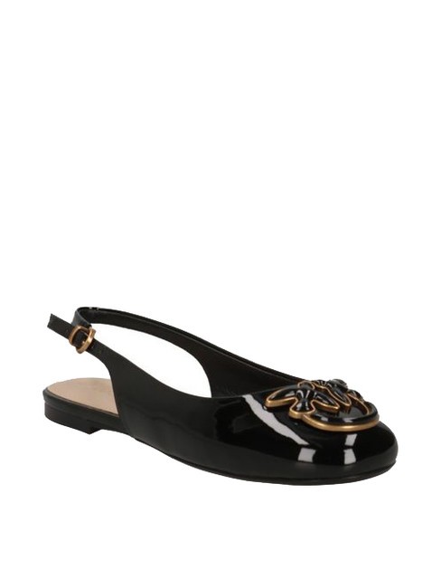 MAGGY Glänzende Ballerinas mit Slingback schwarze Limousine - Damenschuhe