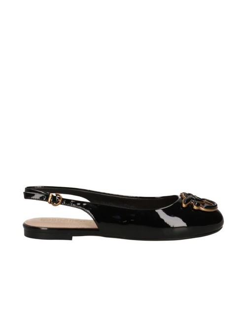 MAGGY Glänzende Ballerinas mit Slingback schwarze Limousine - Damenschuhe