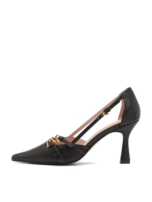 FERNANDA Lederpumps mit Riemen Schwarz - Damenschuhe