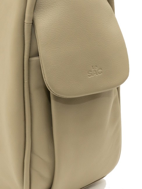 TRIO  Rucksack aus gehämmertem Leder Taube - Damentaschen