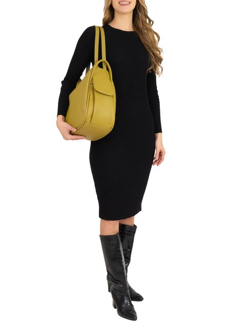 TRIO  Rucksack aus gehämmertem Leder Senf - Damentaschen