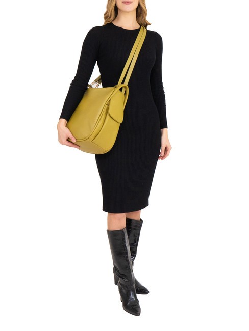 TRIO  Rucksack aus gehämmertem Leder Senf - Damentaschen