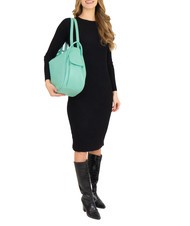 LESAC TRIO  Rucksack aus gehämmertem Leder helles Aquagrün - Damentaschen - 4