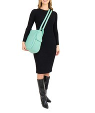 LESAC TRIO  Rucksack aus gehämmertem Leder helles Aquagrün - Damentaschen - 6