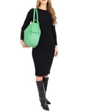 LESAC TRIO  Rucksack aus gehämmertem Leder Grün - Damentaschen - 4