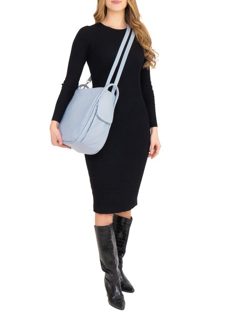 TRIO  Rucksack aus gehämmertem Leder puderblau - Damentaschen