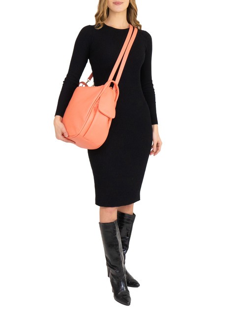 TRIO  Rucksack aus gehämmertem Leder Lachs - Damentaschen