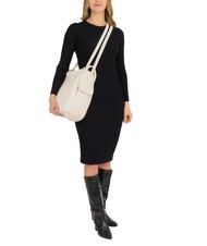 LESAC TRIO  Rucksack aus gehämmertem Leder Weiß - Damentaschen - 6