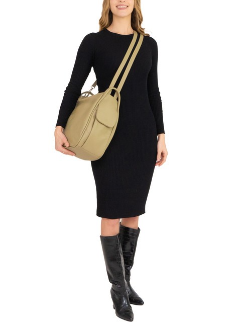 TRIO  Rucksack aus gehämmertem Leder Taube - Damentaschen