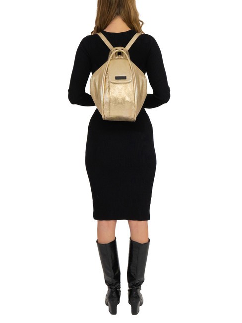 TRIO Rucksack aus Metallic-Leder Gold - Damentaschen