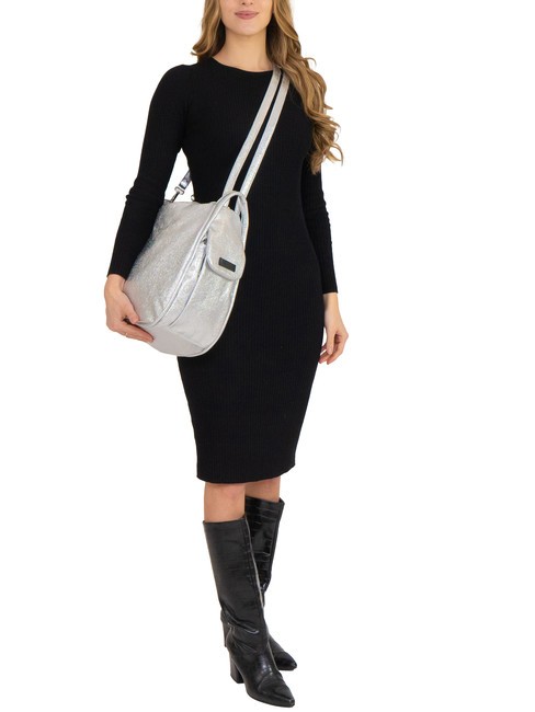 TRIO Rucksack aus Metallic-Leder Silber - Damentaschen