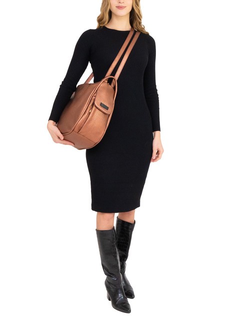 TRIO Rucksack aus Metallic-Leder Bronze - Damentaschen