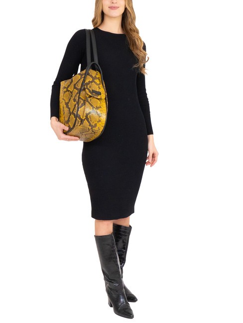 TRIO Rucksack aus St. Pythonleder braune Python - Damentaschen