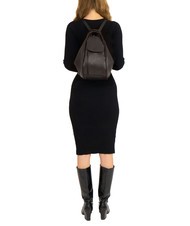 LESAC TRIO  Rucksack aus geh&auml;mmertem Leder schwarz25 - Damentaschen - 5