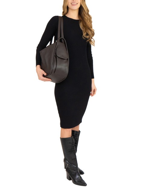 TRIO  Rucksack aus gehämmertem Leder Kaffee25 - Damentaschen