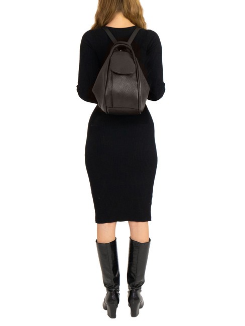 TRIO  Rucksack aus gehämmertem Leder Kaffee25 - Damentaschen