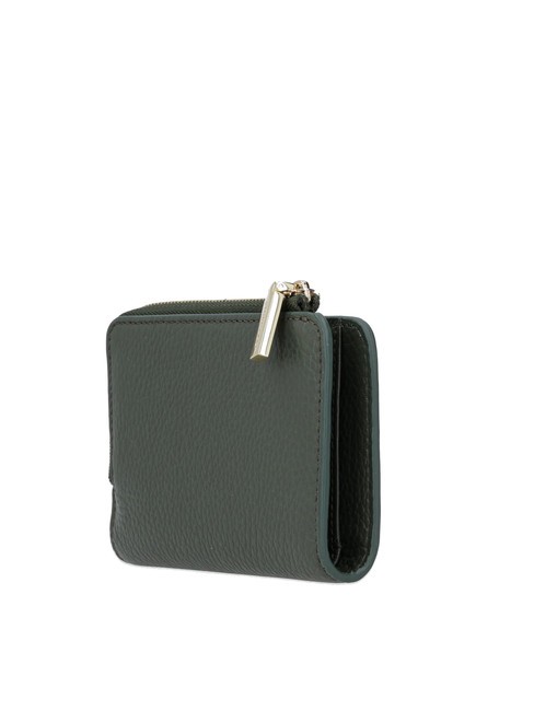 METALLIC SOFT Kleine Geldb&ouml;rse aus Leder Algen - Brieftaschen Damen