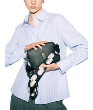 FURLA GARDENIA Kameratasche aus Leder mit Keria-Print Schwarz+Eistöne - Damentaschen - 3