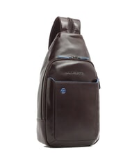 PIQUADRO BLUE SQUARE One-Shoulder-Rucksack aus Leder MAHAGONI - Umhängetaschen Herren - 2