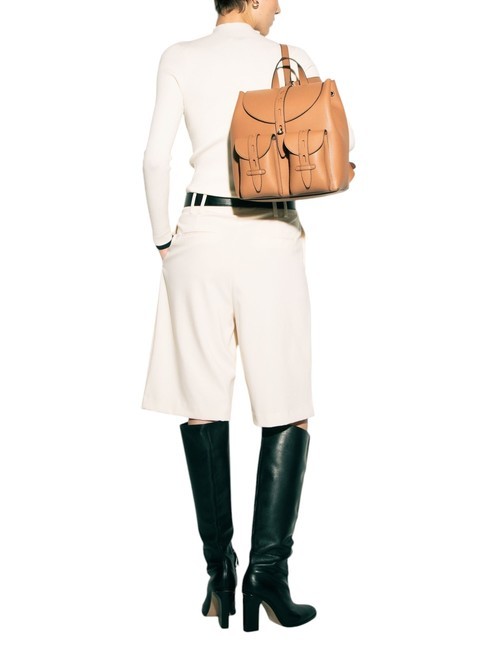 GARDENIA Lederrucksack mit Keria-Print Brandy - Damentaschen