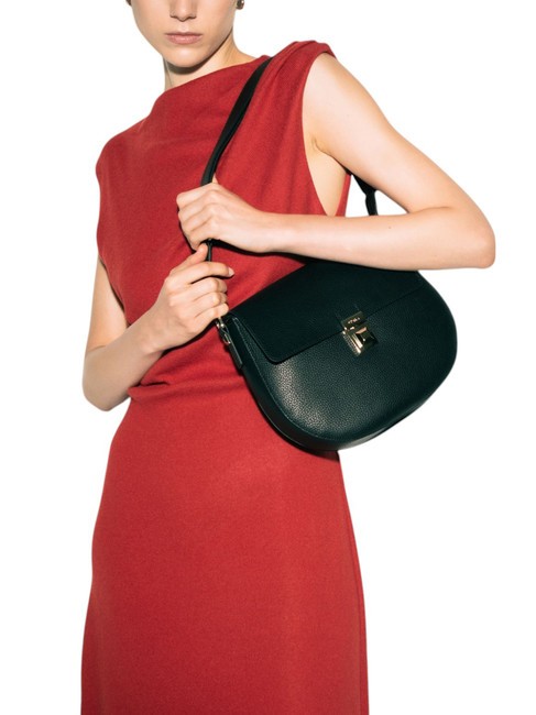 GLENN Satteltasche aus Leder mit Keria-Print Schwarz - Damentaschen