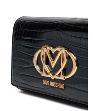 LOVE MOSCHINO CROCO Schulter-Clutch schwarzer Krokus - Damentaschen - 3