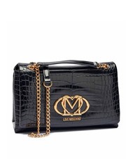 LOVE MOSCHINO CROCO Convertible Schulter-/Umhängetasche schwarzer Krokus - Damentaschen - 2
