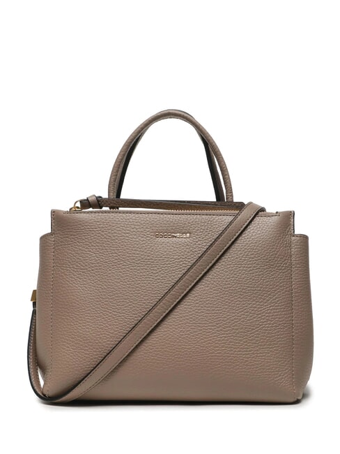 ARLETTIS Handtasche aus gehämmertem Leder warmes Taupe - Damentaschen