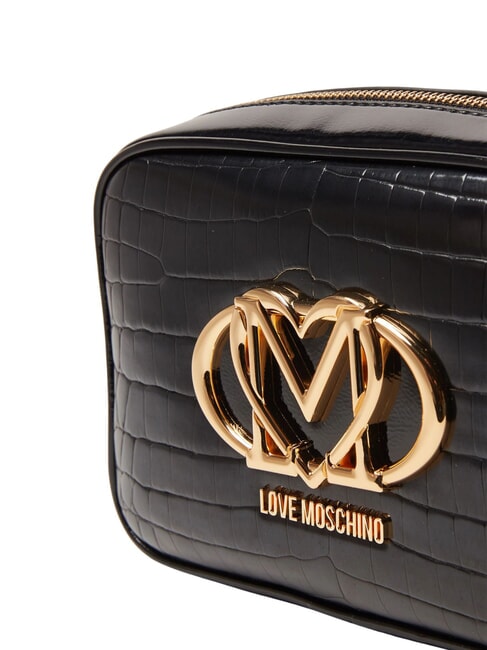 CROCO PRINTED Schulterkameratasche schwarzer Krokus - Damentaschen