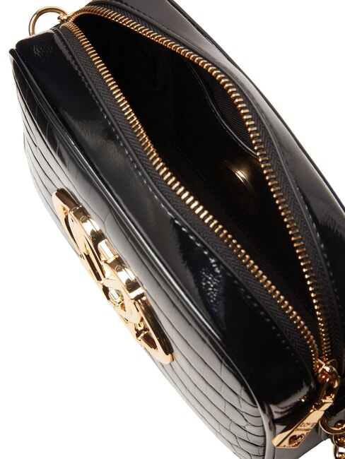 CROCO PRINTED Schulterkameratasche schwarzer Krokus - Damentaschen