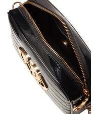 LOVE MOSCHINO CROCO PRINTED Schulterkameratasche schwarzer Krokus - Damentaschen - 4