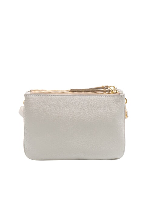 FRIDA Umhängetasche aus Leder mit Doppelreißverschluss Sand - Damentaschen