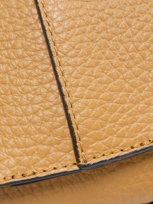 HELENA ROUND Ledertasche mit doppeltem Schultergurt Natur - Damentaschen