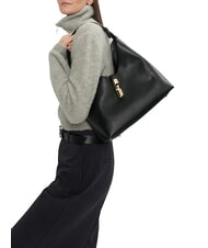 FURLA GOCCIA Umhängetasche aus Leder Schwarz - Damentaschen - 4